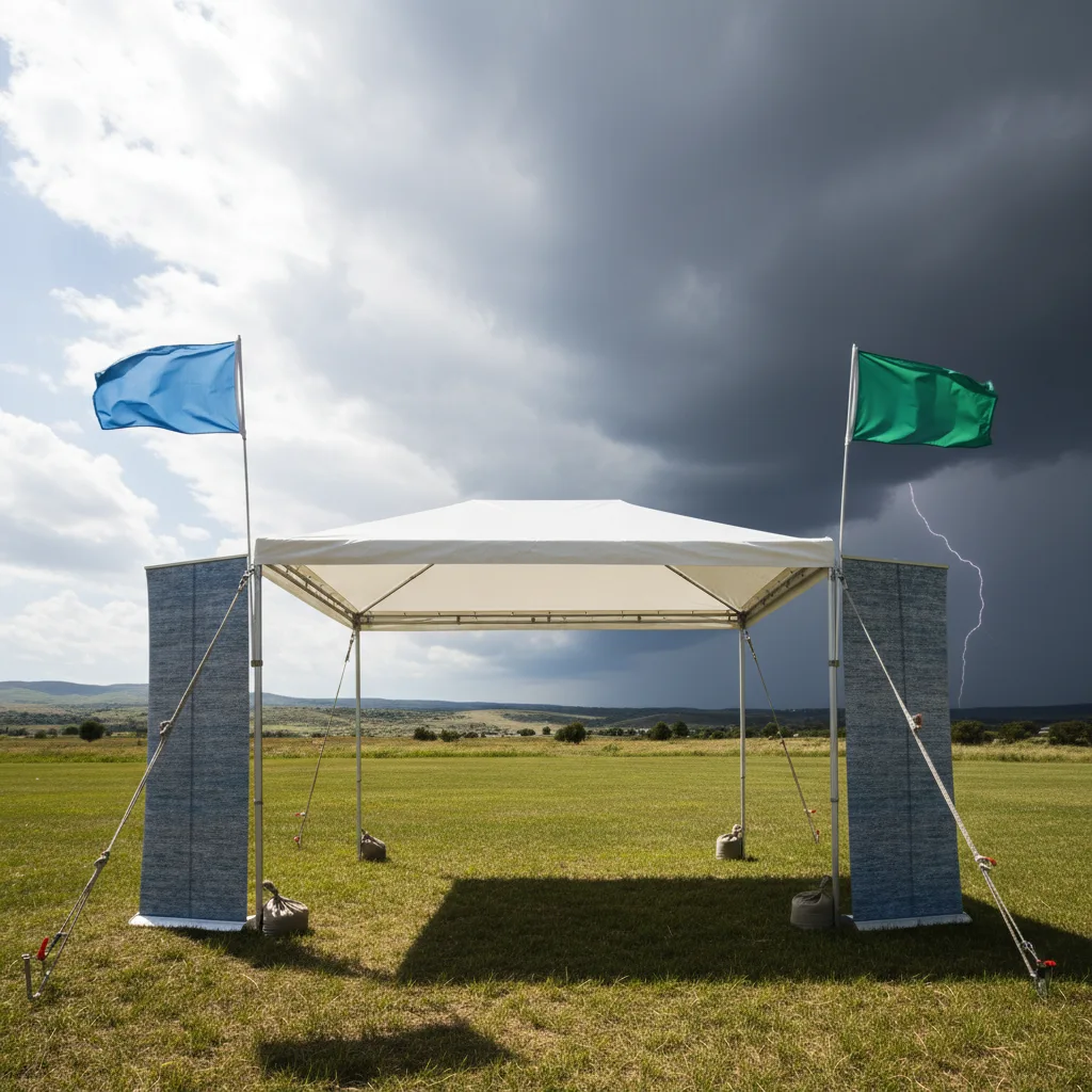Sécuriser son stand extérieur face à la météo | Com&You - stand exterieur contraintes meteo